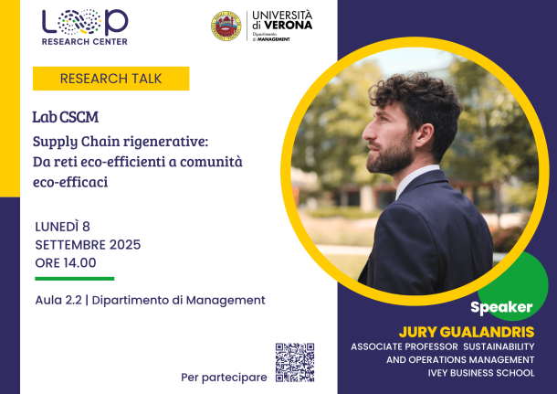 Research Talk - Supply Chain rigenerative: da reti eco-efficienti a comunità eco-efficaci