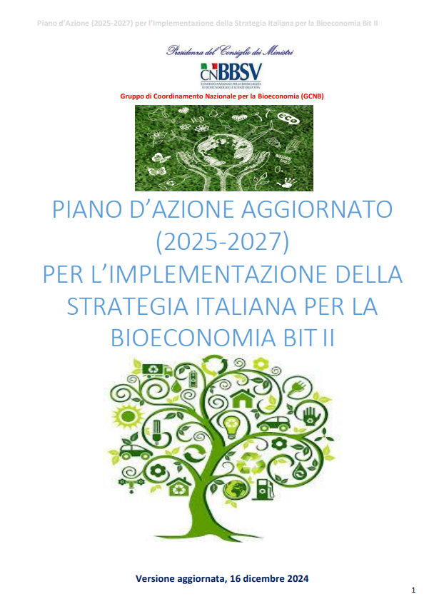 Piano Aggiornato per l'implementazione della strategia italiana per la bioeconomia 2025-2027