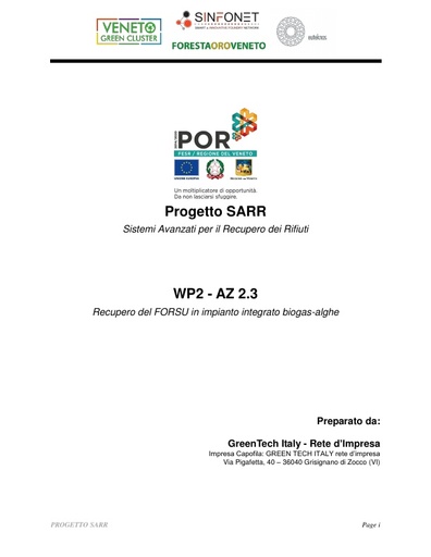 VGC Progetto SARR Forsu